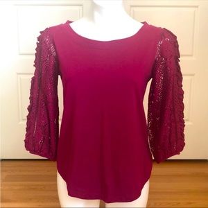 Anthropologie Crochet Detail Top